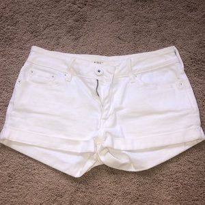 White low rise jean shorts